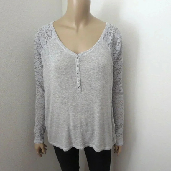 Abercrombie Lace Henley Top Size Small Shirt - Picture 1 of 5